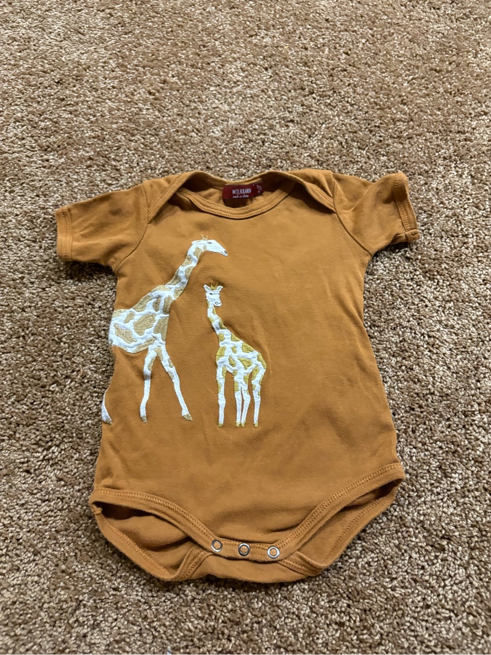 Milkbarn Giraffe Organic Cotton One-Piece Bodysuit
